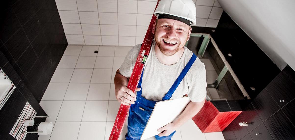 workman, smiling